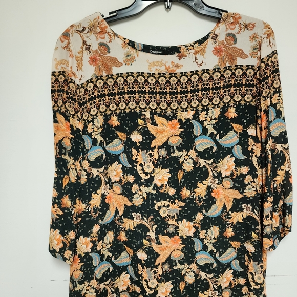 Desigual Paula paisley shift dress tunic size large autumn - Picture 4 of 14